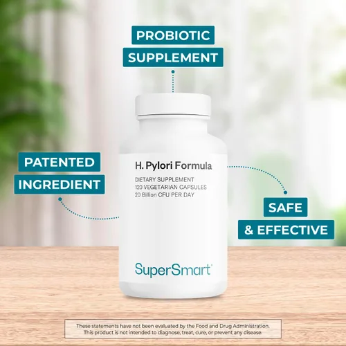 Miniatura 2 de Supersmart - Paquete de fórmula H. Pylori (acción completa) - Probiótico L. Reuteri con goma de mascar Sin OMG y sin gluten - 60 x 2 y 120