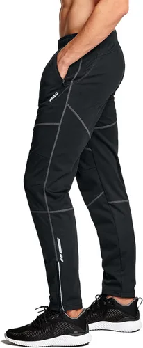 Miniatura 2 de TSLA - Pantalones deportivos de ciclismo antiviento y térmicos para hombre, forrados de vellón, para exteriores, para el invierno y clima frío
