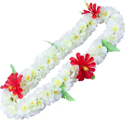 Miniatura 8 de 1 collar hawaiano de Leis de flores tropicales para niños y adultos, decoración hawaiana de Luau, playa, boda, cumpleaños, graduación, fiesta
