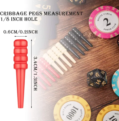 Miniatura 2 de Mudder 24 clavijas de madera para cunas de madera, para tablero de cuna, caben 1/8 agujeros con bolsa de almacenamiento para juegos de mesa