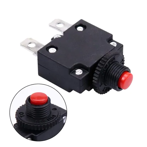 Miniatura 3 de Interruptores térmicos de 15 amperios, 125/250 V CA 32 V CC, botón de reinicio manual, protector de sobrecarga, interruptor de disyuntor de 15 A