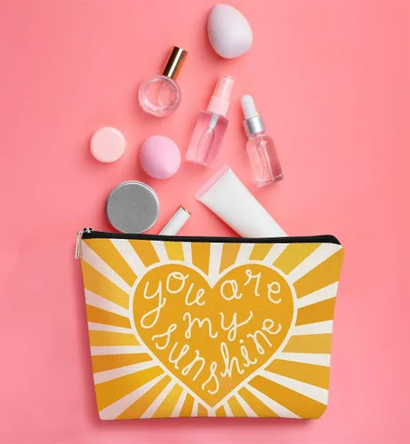 Miniatura 3 de Bolsa de maquillaje You are My Sunshine Gifts – Regalo inspirador para mujeres, hija, profesora o ocasión de agradecimiento, Sunshine 1