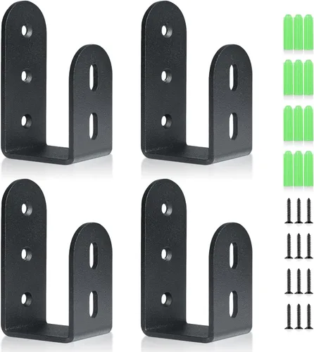 Miniatura 9 de Barra de seguridad para puerta, soportes de barricada de puerta resistentes para madera de 2 x 4, soporte de barra abierta de acero en U