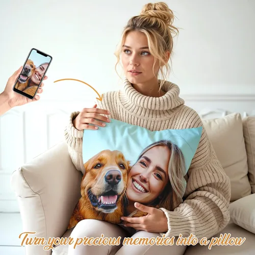 Miniatura 3 de Almohada personalizada con imagen y texto, incluye inserto, almohada de fotos personalizada de doble cara 5 tamaños y 10 colores opcionales