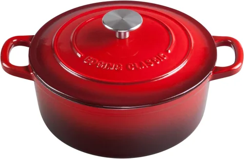 Miniatura 18 de EDGING CASTING Horno Duch de hierro fundido esmaltado, horno holandés redondo de 5.5 cuartos de galón con tapa, mango doble para hornear pan, morado