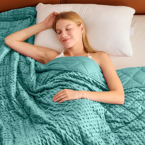 Miniatura 138 de Manta con Peso Azul para Adultos 12 libras, 48"x72", Tamaño Twin Full Manta Pesada Refrescante para 110-130 libras, Mantas Grandes de Microfibra