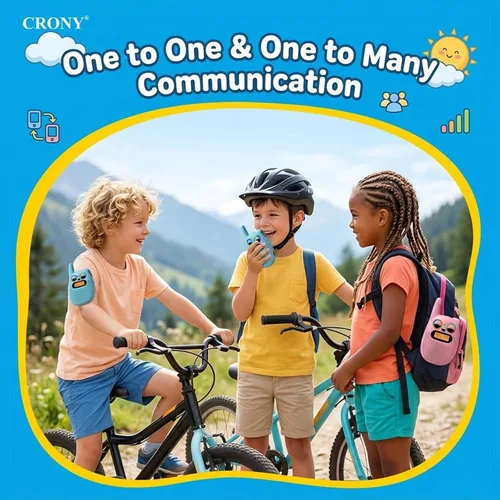 Miniatura 4 de Qniglo Walkie Talkies para niños recargables, paquete de 2, regalos de Navidad y cumpleaños, juguetes para niños y niñas de 3 a 12 años, walkie Azul