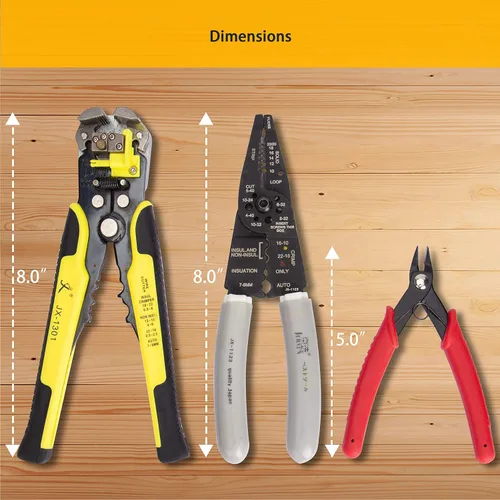 Miniatura 4 de Kotto Kit de herramientas de pelacables y alicates de corte autoajustables de 8 pulgadas con bolsa de almacenamiento