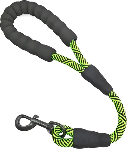 Miniatura 10 de Correa corta para perro de 18 pulgadas, cuerda de tráfico para perro con mango acolchado, lengüeta de nailon fuerte de 1.5 pies para perros medianos