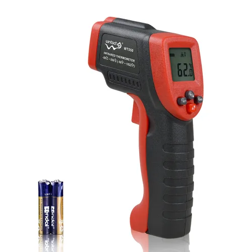Wintact Pistola de temperatura con termómetro infrarrojo, superficie digital sin contacto, pistola de temperatura de calor láser para cocina,