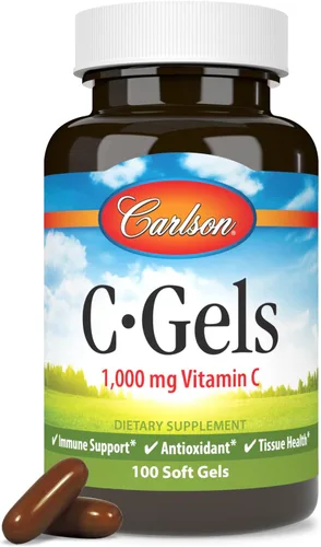 Miniatura 5 de Carlson - C-Gels, 1000 mg, cápsulas blandas de vitamina C, apoyo inmunológico y salud cardíaca, cápsulas blandas de vitamina C, antioxidante