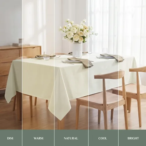 Miniatura 6 de Softalker Mantel rectangular, impermeable y resistente a las manchas, de tela, sin arrugas, lavable, cubierta de mesa de poliéster de 6.19 onzas por
