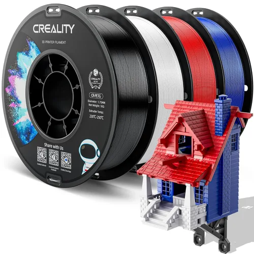 Miniatura 35 de Filamento PETG oficial para impresora 3D Creality de 0.069 in, 2.2 lbs, alta precisión, fuerte dureza, inodoro, mejor flujo, impresión 3D resistente