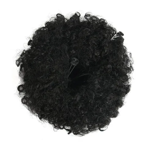 Miniatura 5 de Extensión de cola de caballo afro rizada encrespada con cordón para mujeres, cola de caballo afro con cordón, rizos encrespados sintéticos, piezas