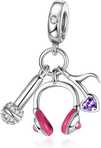LNQOBU 925 Sterling Silver Charms for Bracelets Dangle Pendant fit Pandora Bracelets or Necklaces Jewelry Woman Gift Beads Charm (With one Spacer
