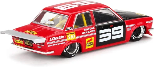 Miniatura 4 de TRUE SCALE Miniaturas Datsun 510 Pro Street SK510 Rojo y Negro (Diseñado por Jun Imai) Kaido House Special 1/64 Modelo de auto fundido a presión por