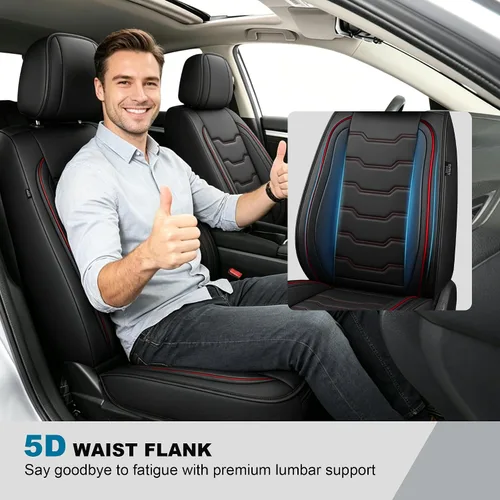 Miniatura 5 de DISUTOGO Fundas de asiento compatibles con Nissan Sentra 2008-2022: Juego completo de fundas de asiento de automóvil de cuero impermeables, cojines
