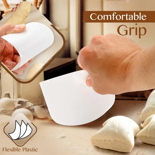 Miniatura 3 de Raspador de banco de plástico para hornear, 2 raspadores de cuencos blancos, raspador de masa flexible seguro para alimentos, multiusos, buen 2