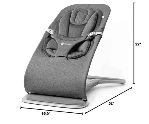 Miniatura 10 de Ergobaby Evolve Hamaca 3 en 1, Asiento Hamaca para Bebé Ajustable de Múltiples Posiciones, Se Adapta de Recién Nacido a Niño Pequeño, Carbón