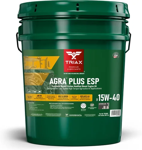 Miniatura 8 de TRIAX Agra Plus ESP 15W-40 CK-4 Syn-Blend - Aceite de motor diésel para equipos agrícolas y todoterreno, con licencia API Fo