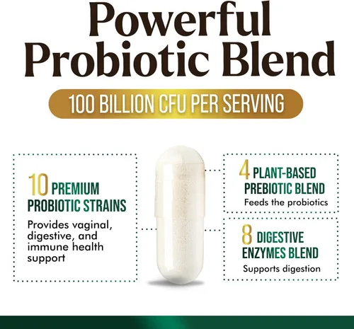 Miniatura 3 de Probióticos 100 mil millones de UFC por porción, 16 cepas probióticas de primera calidad, apoyo inmunológico, salud intestinal, estreñimiento