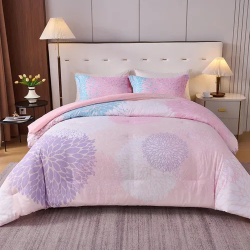 Miniatura 15 de Koniroom Juego de Edredón Twin - Juego de Edredón Floral Reversible Tamaño Twin, 2 Piezas Bonito Juego de Cama Twin de Flores y Plantas para Todas