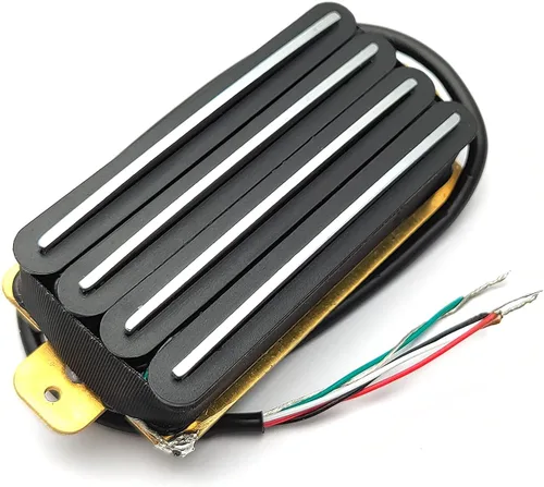 Miniatura 4 de SAPHUE Guitarra eléctrica de doble hoja de alto rendimiento con cuatro bobinas de estilo humbucker tipo pista negra Negro