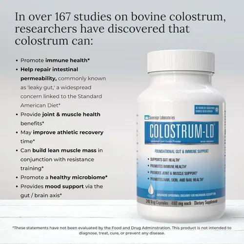 Miniatura 3 de Colostrum-LD Cápsulas Entrega liposomal, absorción máxima 120 cápsulas