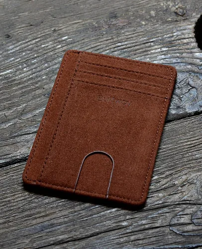 Miniatura 4 de Buffway - Cartera delgada minimalista de cuero con protección RFID para hombre y mujer