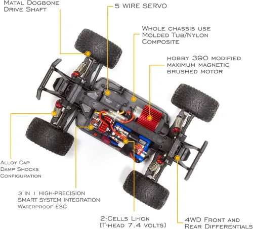 Miniatura 5 de Cheerwing 1:16 escala todo terreno RC coche, 40KM/H de alta velocidad 4WD control remoto Monster Truck, 4X4 Off-Road Truck