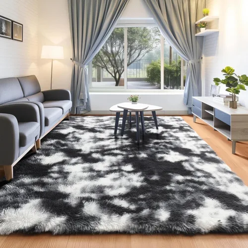 Miniatura 22 de ONASAR - Alfombra de pasillo negra de 2 x 6 pies, esponjosa, lavable, ultrasuave, afelpada, peluda, tapete para bebés, dormitorio de niños, armario