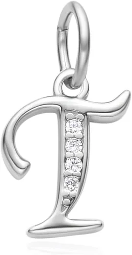Miniatura 20 de Adabele Auténtica plata de ley brillante A-Z 26 letras pequeñas del alfabeto con circonita cúbica, colgante de diamantes de imitación resistente al