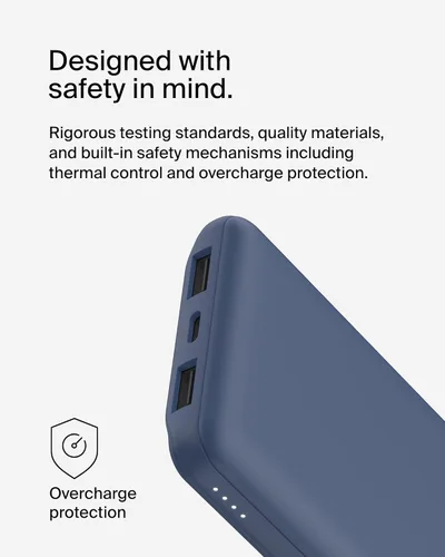 Miniatura 9 de Belkin Cargador portátil, banco de energía USB C de 10000 mAh con 2 puertos USB-A, 15 W con cable tipo C a tipo A - iPhone 17, Air, Pro, Pro Max