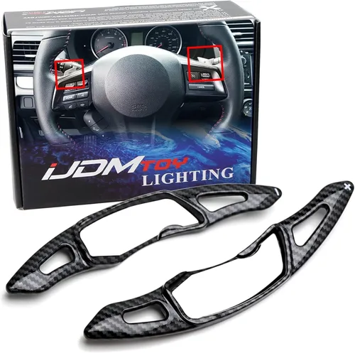 Miniatura 7 de iJDMTOY Extensiones de palanca de cambios de paleta de paletas de fibra de caron forjada más grandes compatibles con Subaru BRZ Impreza WRX Legacy