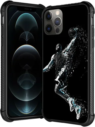 Miniatura 17 de Funda compatible con iPhone 12 Pro Max, patrón de aro de baloncesto para niños y hombres, funda antiarañazos a prueba de golpes para iPhone 12 Pro