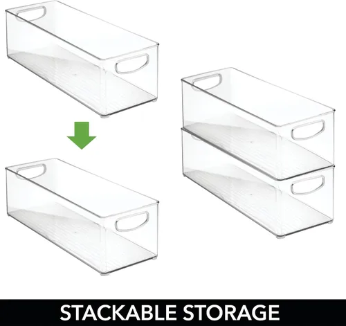 Miniatura 3 de mDesign Organizador de plástico para juguetes, cesta de almacenamiento con asas para armario, armario, armario y estantes, capacidad para bloques