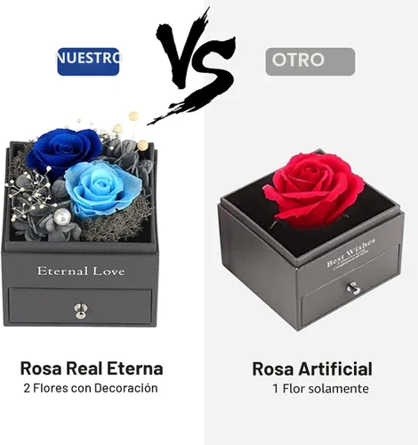 Miniatura 2 de Rosa preservada, regalos de cumpleaños para mujeres, mamá, novia, regalos para mamá, abuela, esposa, hija, hermana, cajas de joyería con collar