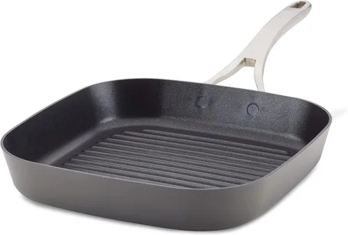 Miniatura 10 de Anolon Allure - Sartén para parrilla cuadrada profunda, anodizado duro, antiadherente, 11 pulgadas, color gris oscuro