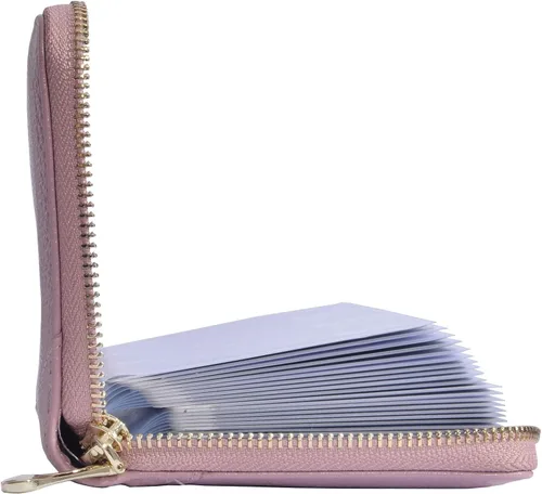 Miniatura 3 de Easyoulife - Monedero de cuero con cremallera, billetera portatarjetas para mujer, bloqueo RFID