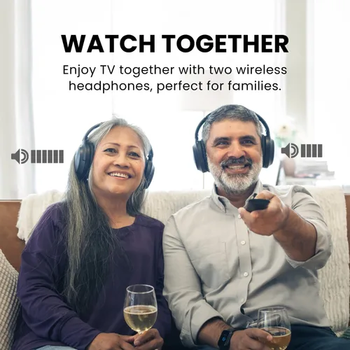 Miniatura 2 de Avantree Duet - Auriculares inalámbricos duales para ver televisión, voz clara y volumen alto para personas mayores y personas con dificultades