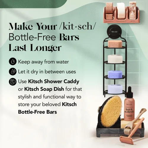 Miniatura 5 de Kitsch Rosemary & Biotin Champú y acondicionador para el crecimiento del cabello – Fortalecimiento, espesante y voluminizador Barra de champú