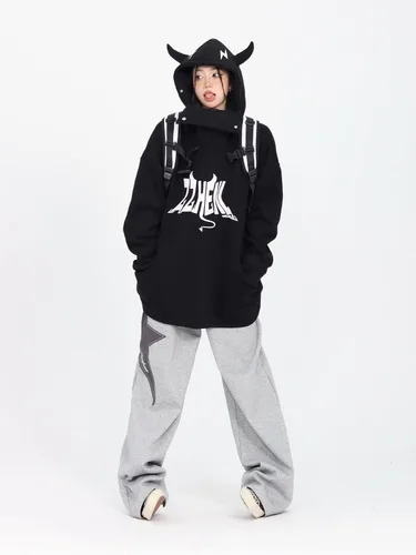 Miniatura 3 de Pooyikoi Pantalones deportivos para mujer, con cordón elástico, cintura elástica, holgados, pierna ancha, pantalones con estampado de estrellas Y2K