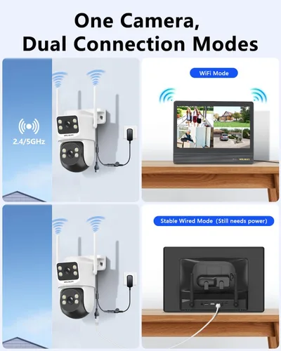 Miniatura 8 de Sistema de seguridad todo en uno: cámaras de seguridad PTZ de 4 MP inalámbricas para exteriores, sistema de cámara de seguridad WiFi para el hogar