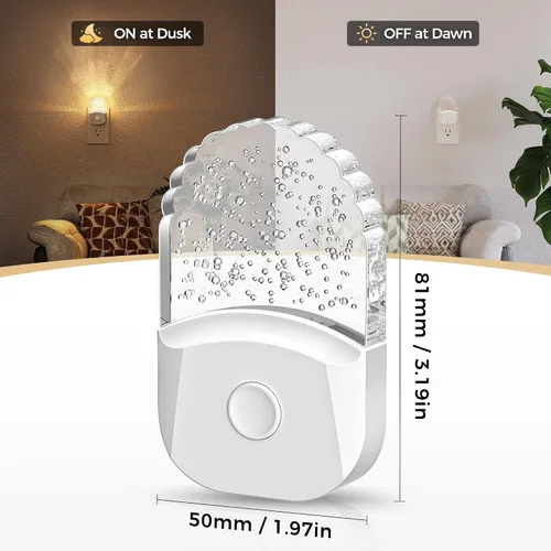 Miniatura 3 de DORESshop Luces nocturnas enchufables a la pared [paquete de 2] 3CCT luz nocturna LED con sensor de atardecer a amanecer, luz nocturna enchufable