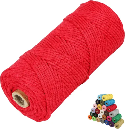 Cordón de algodón para macramé, hilo torcido de 4 capas, cuerda de algodón natural, suministros perfectos de macramé, para hacer soportes colgantes