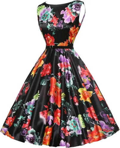 Miniatura 4 de GRACE KARIN - Vestido vintage sin mangas con escote barco y cinturón, para tardes de té