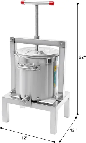 Miniatura 2 de Fruit Wine Press 2.6 Gallon Manual Grape Presser for Wine Juice Making DIY Large Fruit Honey Presser Apple Cider Grape Juice Press Extractor