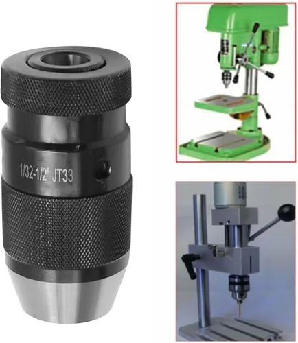 Miniatura 2 de 1/32" -1/2" JT33 Chuck MT2-JT33 Adaptador de portabrocas R8 Portabrocas sin llave