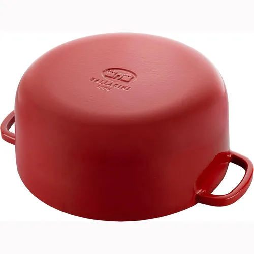 Miniatura 5 de BALLARINI Bellamonte Horno holandés redondo de hierro fundido de 7.5 cuartos de galón, color rojo pomodoro
