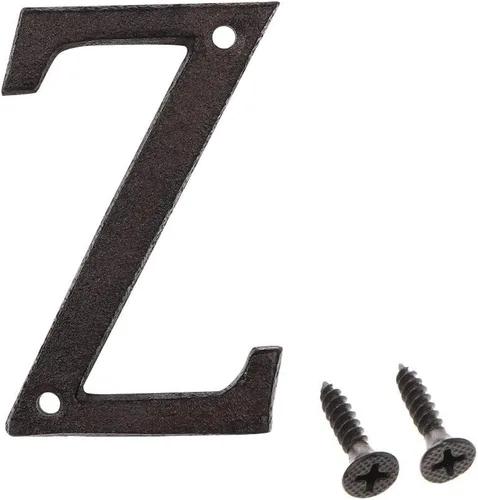 Miniatura 30 de Número de dirección de 3 pulgadas, números de casa para exterior, decoración de buzón de puerta de jardín de metal de hierro fundido con tornillos, 0